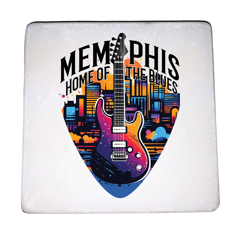 Memphis Tennessee Design B Souvenir 4x4-Inch Coaster Marble 4 Pack