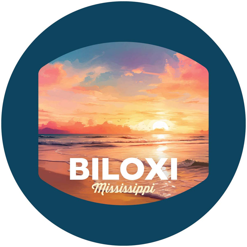 Biloxi Mississippi Design B Souvenir Coaster Paper 4 Pack