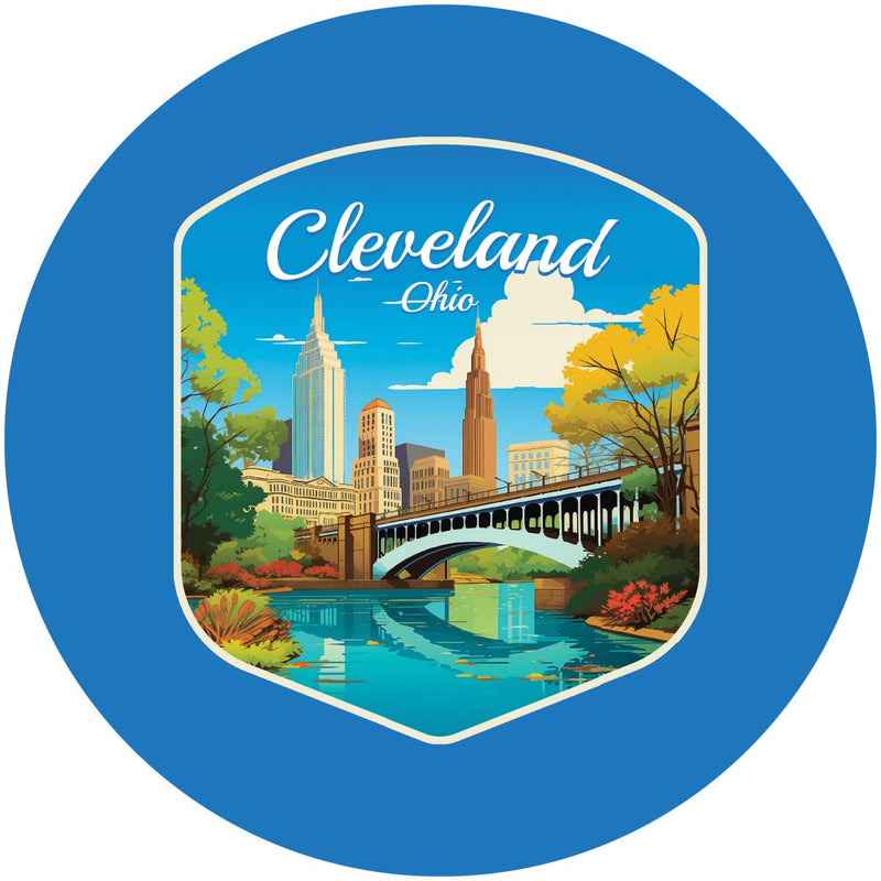 Cleveland Ohio Design B Souvenir Coaster Paper 4 Pack