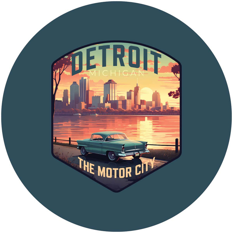 Detroit Michigan Design A Souvenir Coaster Paper 4 Pack