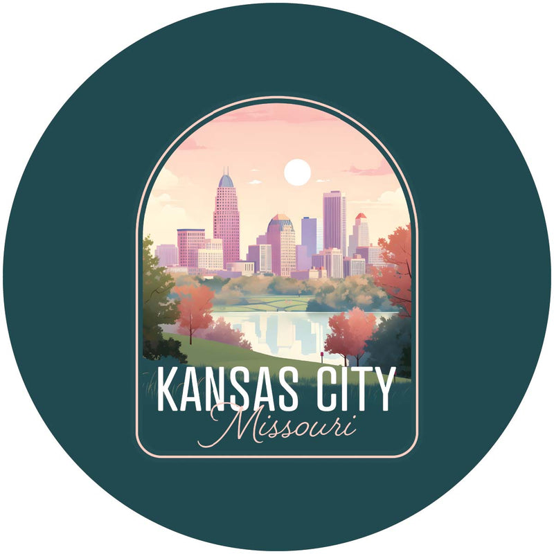 Kansas City Missouri Design B Souvenir Coaster Paper 4 Pack