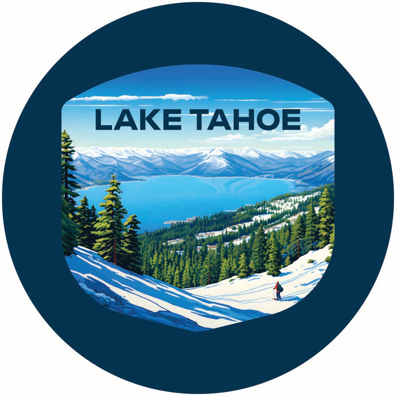 Lake Tahoe Ski Design D Souvenir Coaster Paper 4 Pack