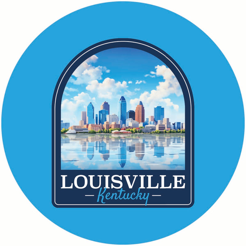Louisville Kentucky Daytime Cityscape Design Souvenir Coaster Paper 4 Pack