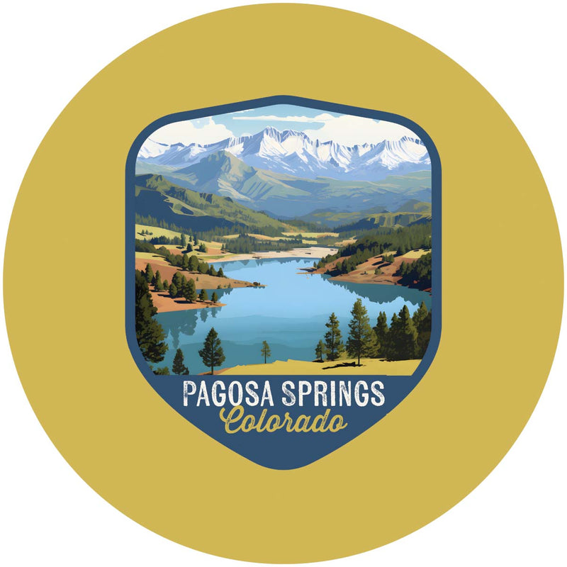Pagosa Springs Colorado Design B Souvenir Coaster Paper 4 Pack