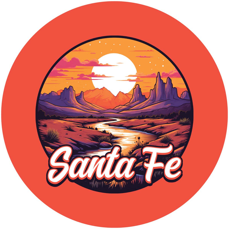 Santa Fe New Mexico Design B Souvenir Coaster Paper 4 Pack