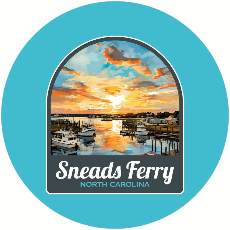 Sneads Ferry North Carolina Sunset over Bay Design Souvenir Coaster Paper 4 Pack