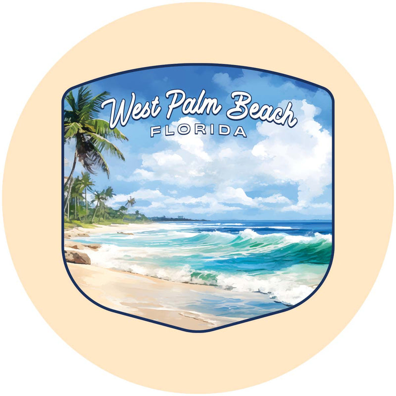 West Palm Beach Florida Design B Souvenir Coaster Paper 4 Pack