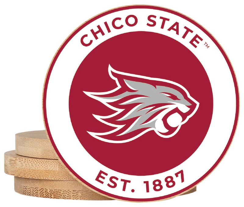 California State University, Chico Coaster Wooden 3.5 x 3.5-Inch 4 Pack Officially Licensed Collegiate Product