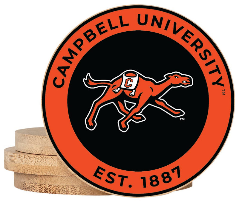 Campbell University Fighting Camels Coaster Wooden 3.5 x 3.5-Inch 4 Pack Officially Licensed Collegiate Product