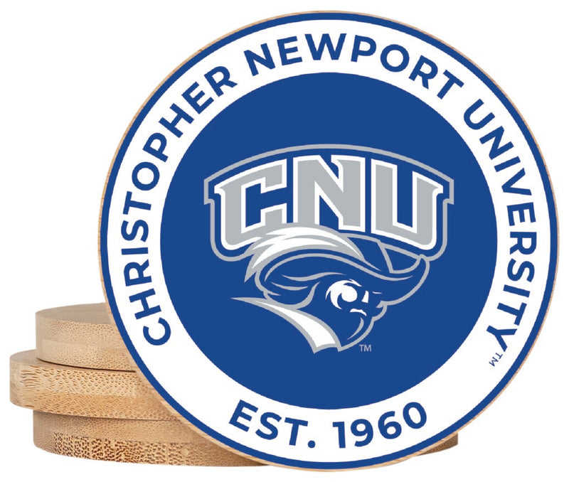 Christopher Newport Captains Coaster Wooden 3.5 x 3.5-Inch 4 Pack Officially Licensed Collegiate Product