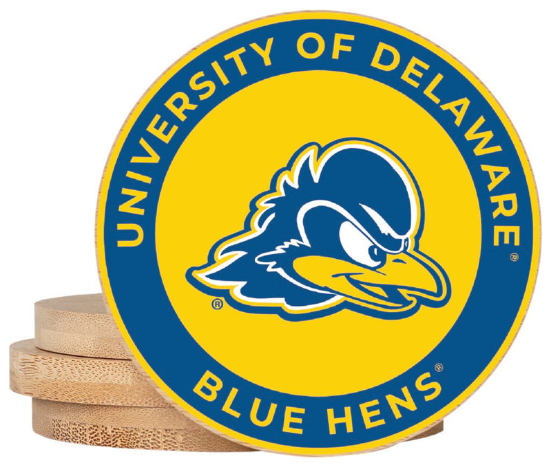 Delaware Blue Hens Coaster Wooden 3.5 x 3.5-Inch 4 Pack Officially Licensed Collegiate Product