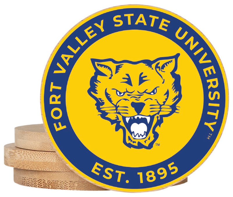 Fort Valley State University Coaster Wooden 3.5 x 3.5-Inch 4 Pack Officially Licensed Collegiate Product