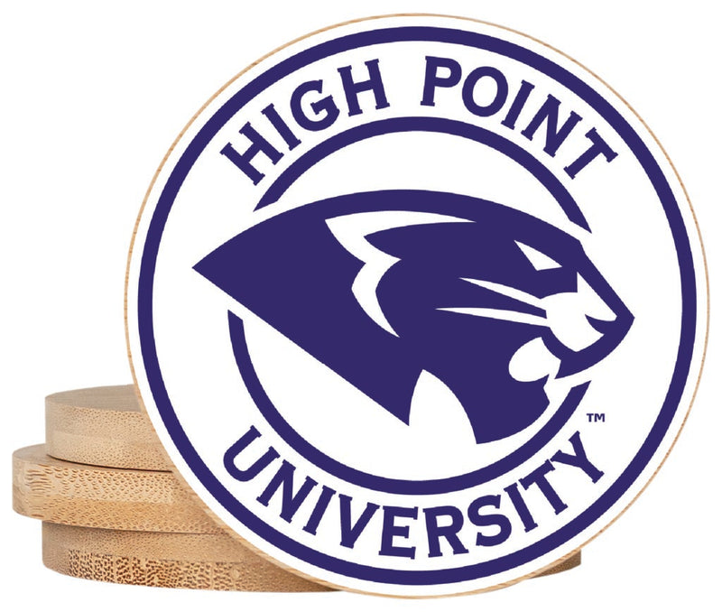High Point University Coaster Wooden 3.5 x 3.5-Inch 4 Pack Officially Licensed Collegiate Product