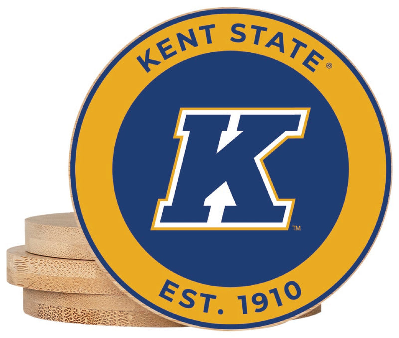 Kent State University Coaster Wooden 3.5 x 3.5-Inch 4 Pack Officially Licensed Collegiate Product