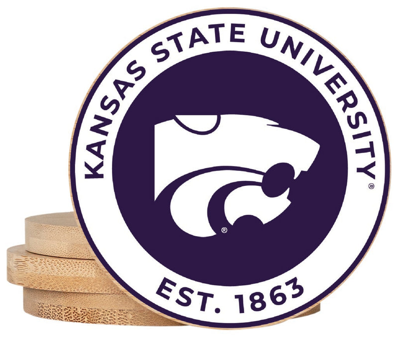 Kansas State Wildcats Coaster Wooden 3.5 x 3.5-Inch 4 Pack Officially Licensed Collegiate Product
