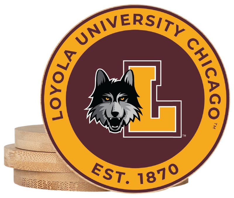 Loyola University Ramblers Coaster Wooden 3.5 x 3.5-Inch 4 Pack Officially Licensed Collegiate Product
