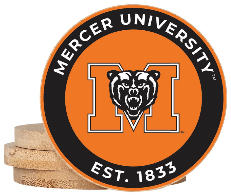 Mercer University Coaster Wooden 3.5 x 3.5-Inch 4 Pack Officially Licensed Collegiate Product