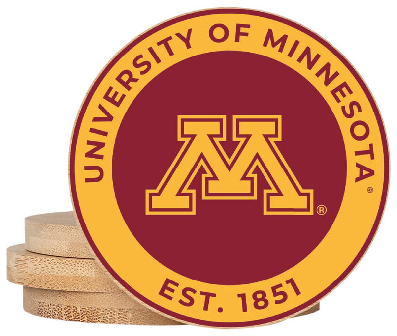 Minnesota Gophers Coaster Wooden 3.5 x 3.5-Inch 4 Pack Officially Licensed Collegiate Product