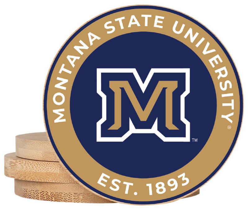 Montana State Bobcats Coaster Wooden 3.5 x 3.5-Inch 4 Pack Officially Licensed Collegiate Product