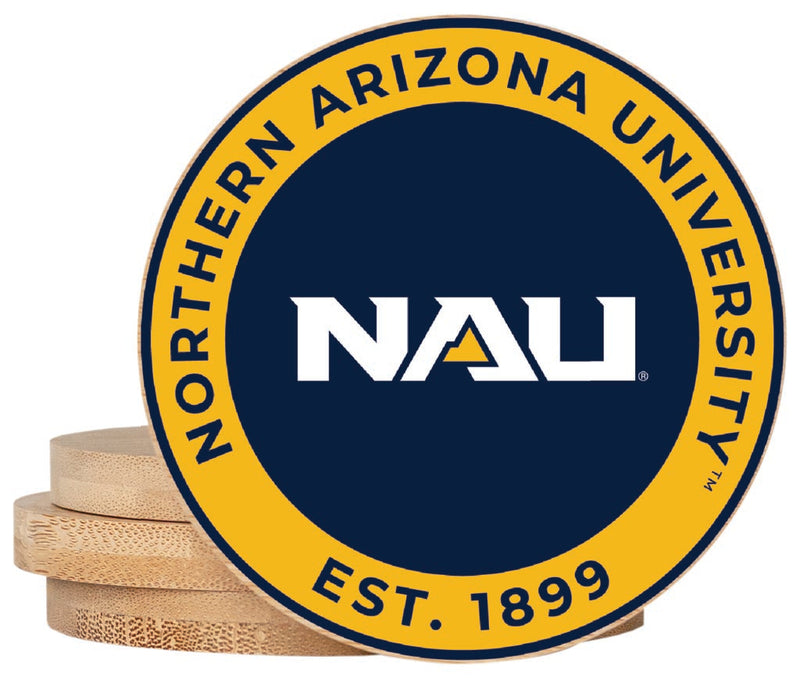 Northern Arizona University Coaster Wooden 3.5 x 3.5-Inch 4 Pack Officially Licensed Collegiate Product