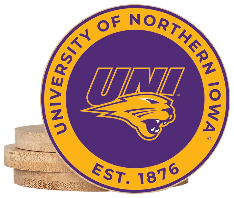 Northern Iowa Panthers Coaster Wooden 3.5 x 3.5-Inch 4 Pack Officially Licensed Collegiate Product
