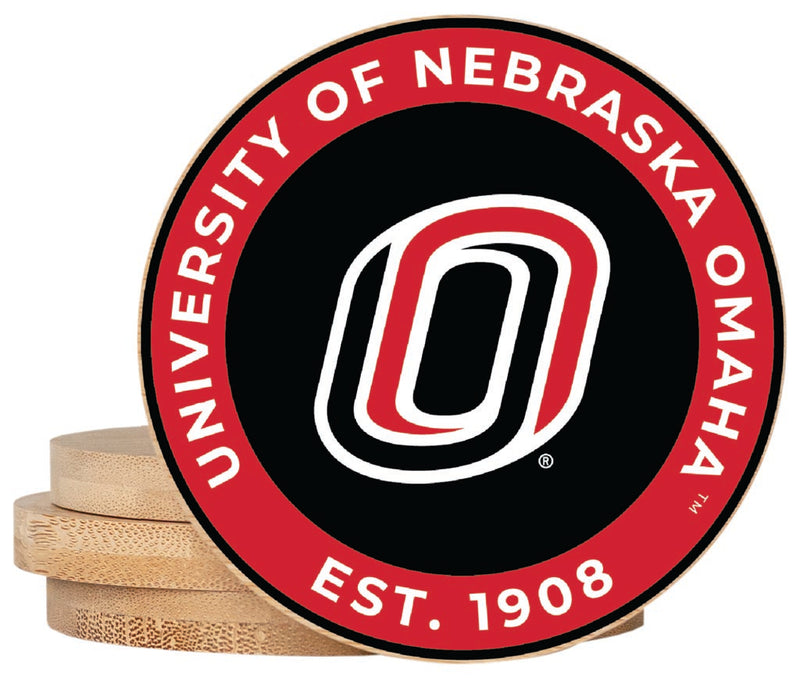 Nebraska at Omaha Coaster Wooden 3.5 x 3.5-Inch 4 Pack Officially Licensed Collegiate Product