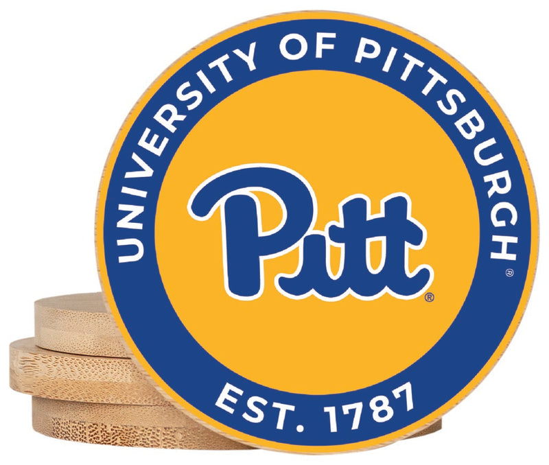 Pittsburgh Panthers Coaster Wooden 3.5 x 3.5-Inch 4 Pack Officially Licensed Collegiate Product