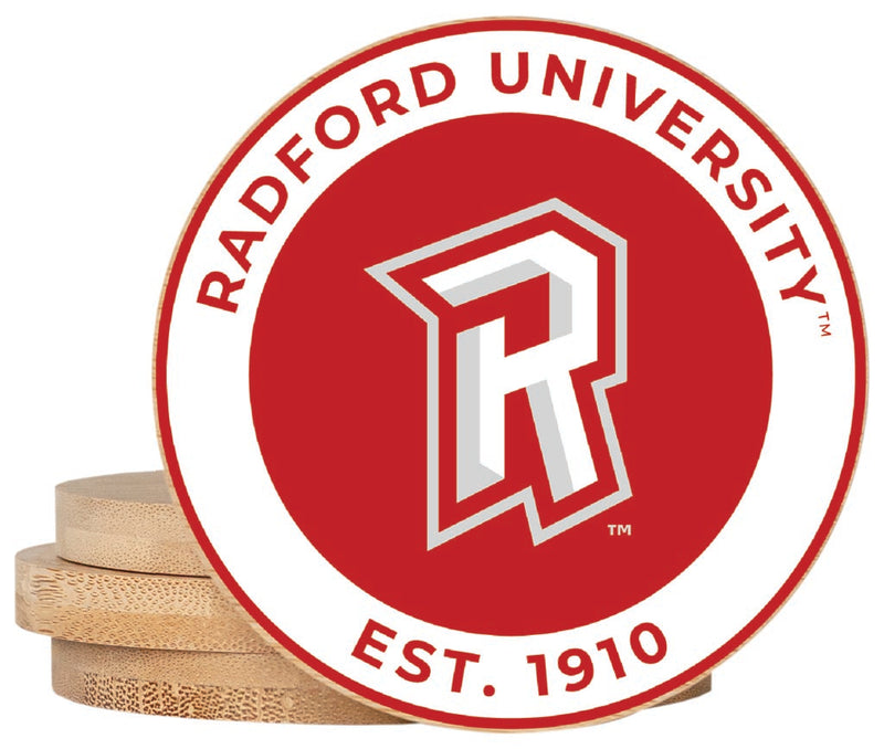 Radford University Highlanders Coaster Wooden 3.5 x 3.5-Inch 4 Pack Officially Licensed Collegiate Product