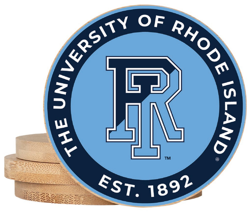 Rhode Island University Coaster Wooden 3.5 x 3.5-Inch 4 Pack Officially Licensed Collegiate Product
