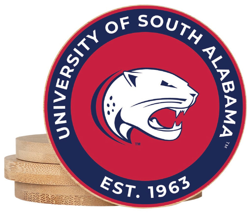 University of South Alabama Coaster Wooden 3.5 x 3.5-Inch 4 Pack Officially Licensed Collegiate Product