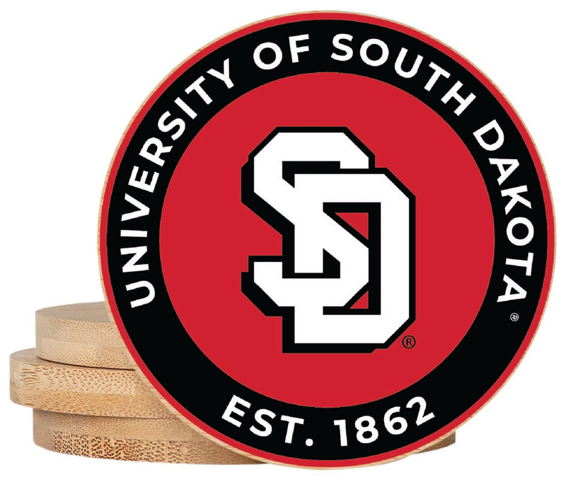 South Dakota Coyotes Coaster Wooden 3.5 x 3.5-Inch 4 Pack Officially Licensed Collegiate Product