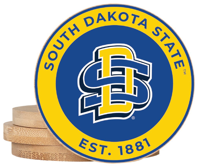 South Dakota State Jackrabbits Coaster Wooden 3.5 x 3.5-Inch 4 Pack Officially Licensed Collegiate Product