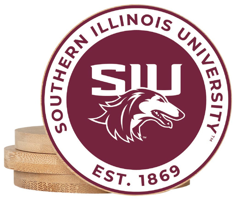 Southern Illinois Salukis Coaster Wooden 3.5 x 3.5-Inch 4 Pack Officially Licensed Collegiate Product