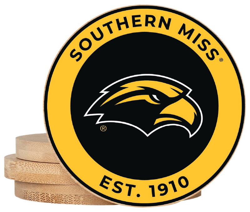Southern Mississippi Golden Eagles Coaster Wooden 3.5 x 3.5-Inch 4 Pack Officially Licensed Collegiate Product