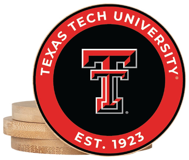Texas Tech Red Raiders Coaster Wooden 3.5 x 3.5-Inch 4 Pack Officially Licensed Collegiate Product