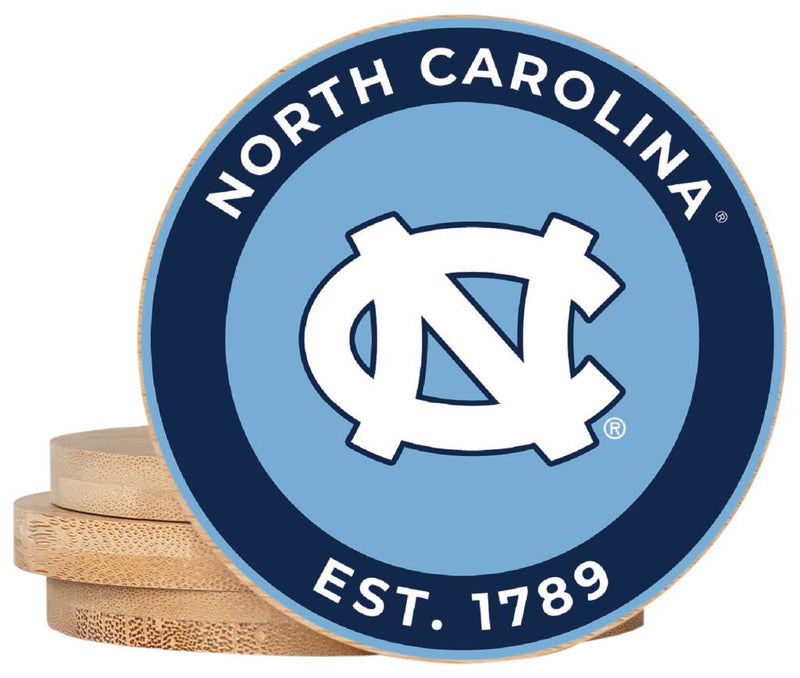 UNC Tar Heels Coaster Wooden 3.5 x 3.5-Inch 4 Pack Officially Licensed Collegiate Product
