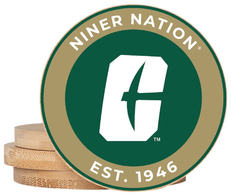 North Carolina Charlotte Forty-Niners Coaster Wooden 3.5 x 3.5-Inch 4 Pack Officially Licensed Collegiate Product