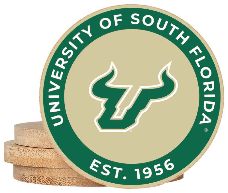 South Florida Bulls Coaster Wooden 3.5 x 3.5-Inch 4 Pack Officially Licensed Collegiate Product