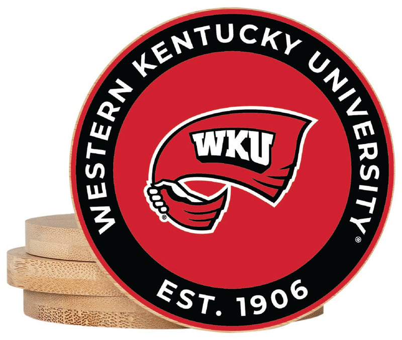 Western Kentucky Hilltoppers Coaster Wooden 3.5 x 3.5-Inch 4 Pack Officially Licensed Collegiate Product