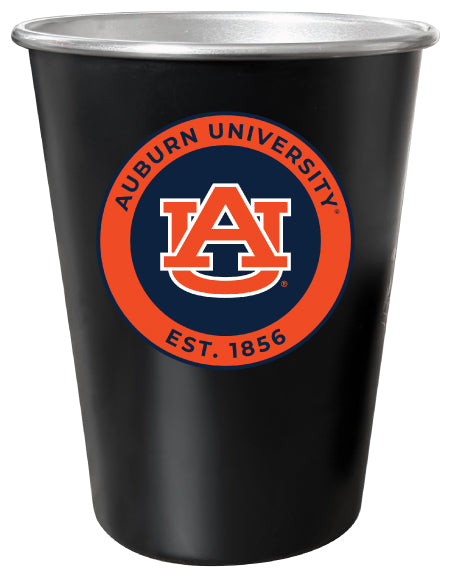 Auburn Tigers 8 oz Tin Cup Black Matte Coating Officially Licensed Single