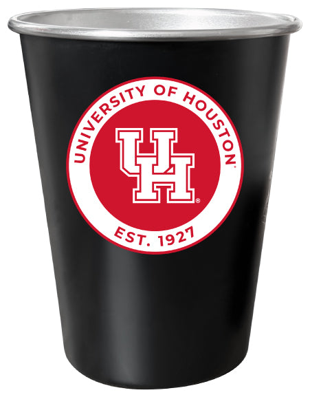 University of Houston 8 oz Tin Cup Black Matte Coating Officially Licensed Single