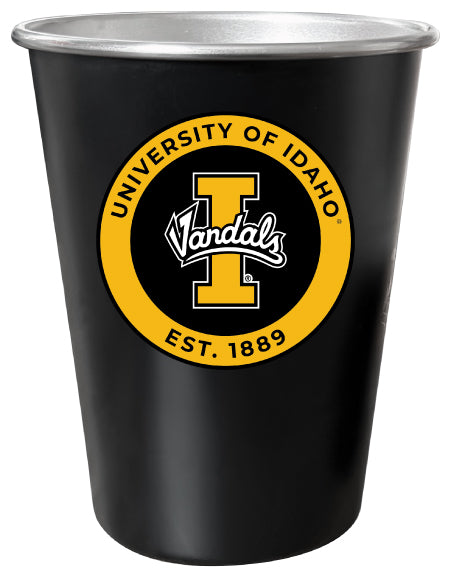 Idaho Vandals 8 oz Tin Cup Black Matte Coating Officially Licensed 4-Pack with Gift Bag