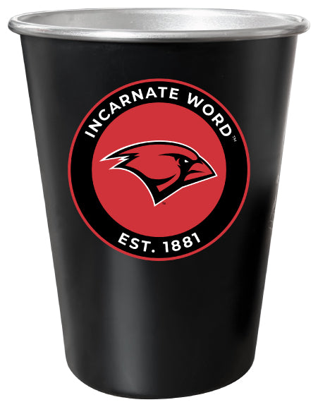 Incarnate Word Cardinals 8 oz Tin Cup Black Matte Coating Officially Licensed 4-Pack with Gift Bag