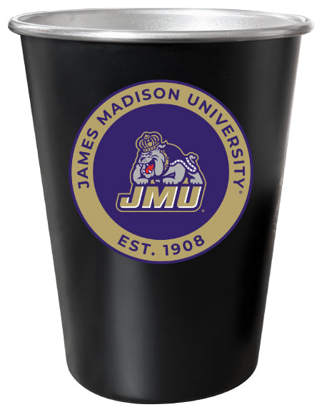 James Madison Dukes 8 oz Tin Cup Black Matte Coating Officially Licensed Single
