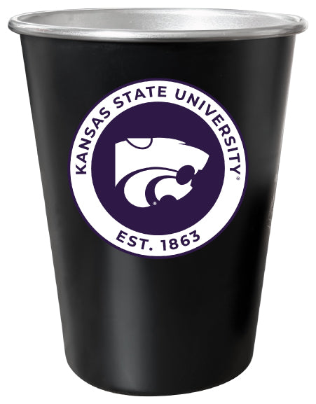 Kansas State Wildcats 8 oz Tin Cup Black Matte Coating Officially Licensed Single