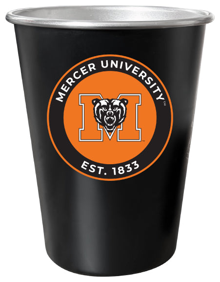 Mercer University 8 oz Tin Cup Black Matte Coating Officially Licensed 4-Pack with Gift Bag