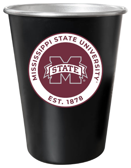 Mississippi State Bulldogs 8 oz Tin Cup Black Matte Coating Officially Licensed Single