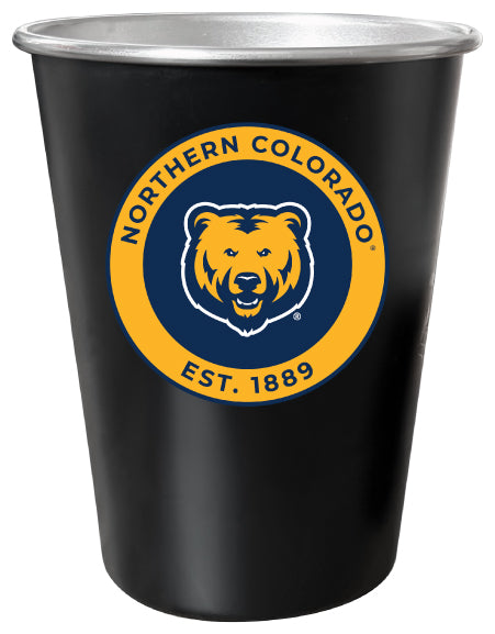Northern Colorado Bears 8 oz Tin Cup Black Matte Coating Officially Licensed 4-Pack with Gift Bag