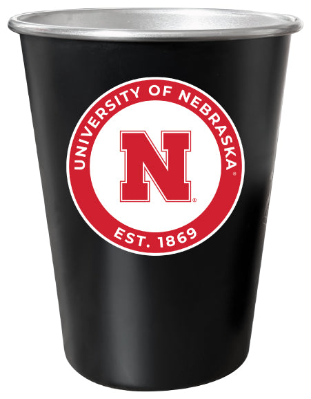 Nebraska Cornhuskers 8 oz Tin Cup Black Matte Coating Officially Licensed Single