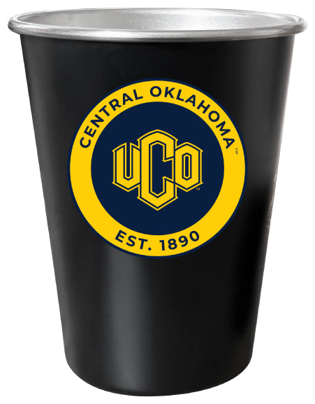 University of Central Oklahoma Bronchos 8 oz Tin Cup Black Matte Coating Officially Licensed Single